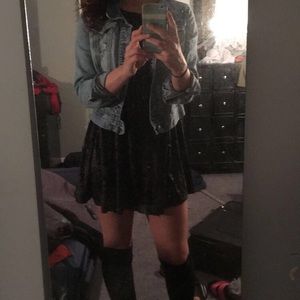 Black velvet t-shirt dress